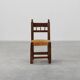 19th Century Spanish Hand-Carved oak Side Chair with Velour Seat