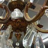Lustre italien bronze a pampilles cristal 6 branches