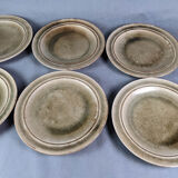 Series of 6 flat plates, blanot stoneware