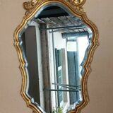 Golden wall mirror with gold leaf Deknudt - beveled ice - Louis XV style