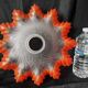 Art Deco / Corolla lampshade / Glass paste / orange / opalescent white