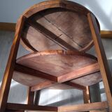 Pair of Art Deco woven rattan armchairs and table