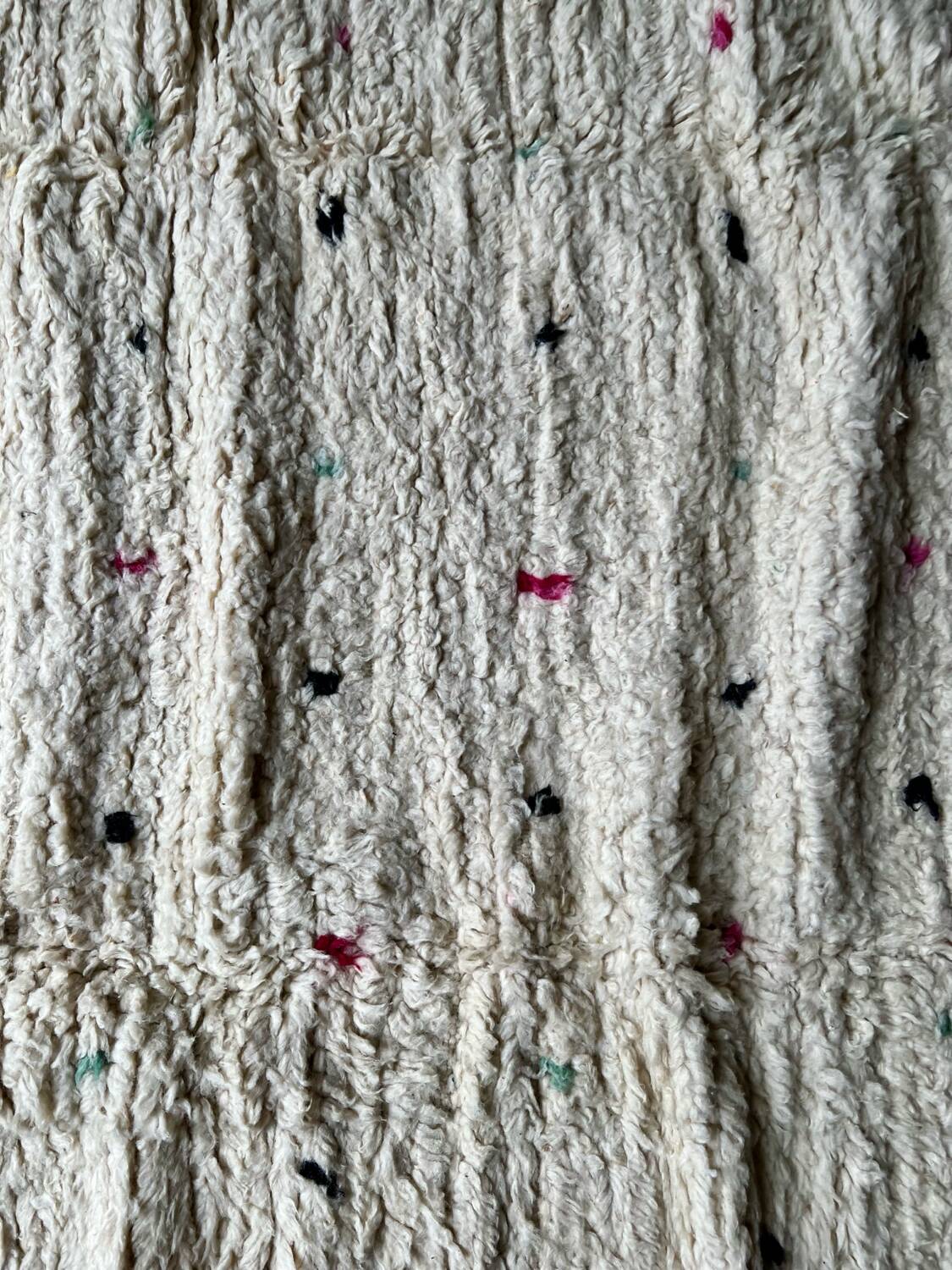 Berber Beni Ouarain handmade rug with colorful polka dots, 100% wool