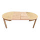 Table à manger scandinave ronde extensible décapée en chêne brut 1980
