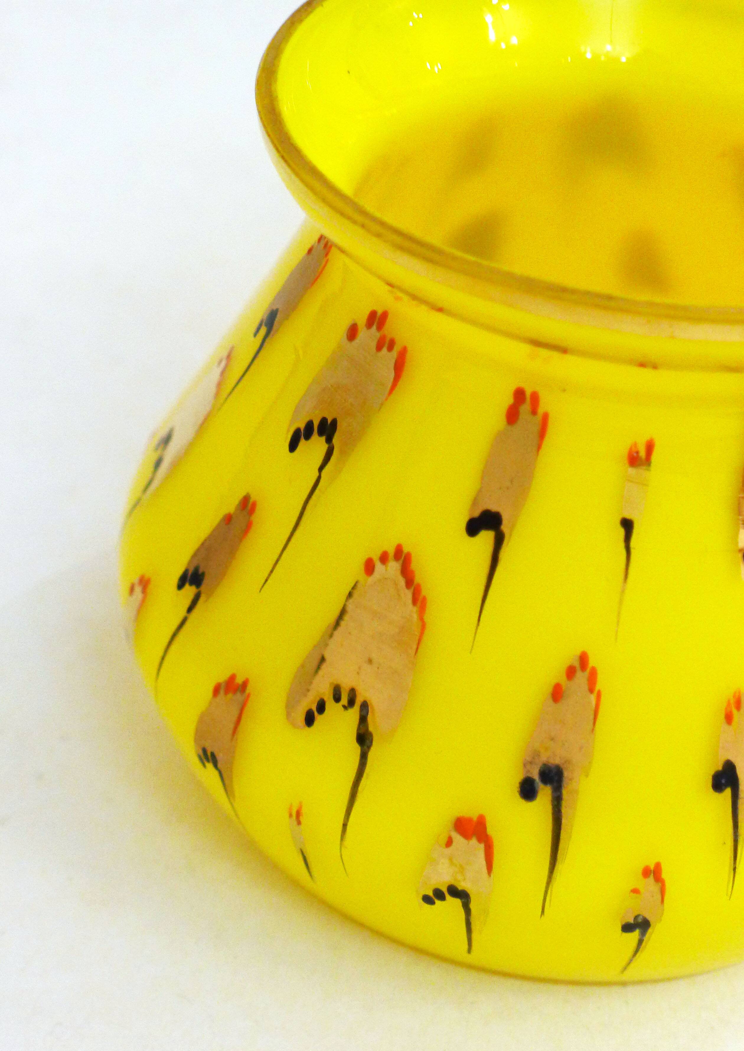 Yellow opaline Art Deco vase