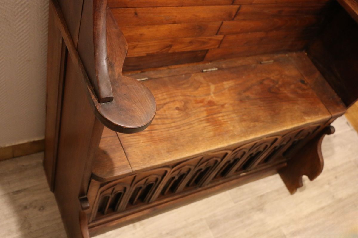 Antique wooden bank safe