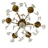 Lustre en bronze à pampilles (cristal)