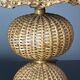 Midcentury rattan wicker mushroom table lamp, 1950s