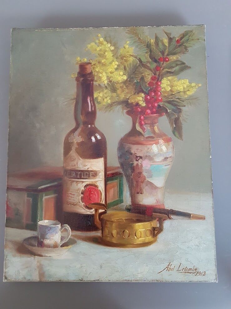Still life oil painting ABEL LETOMBE 1913 41x33 cm