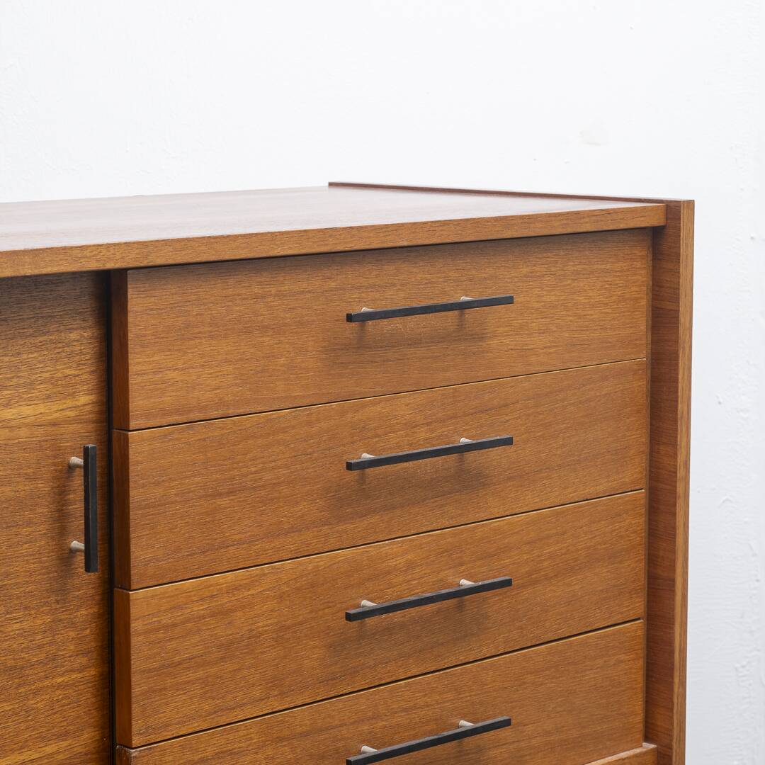 1950s sideboard, teak, sliding doors, restored,