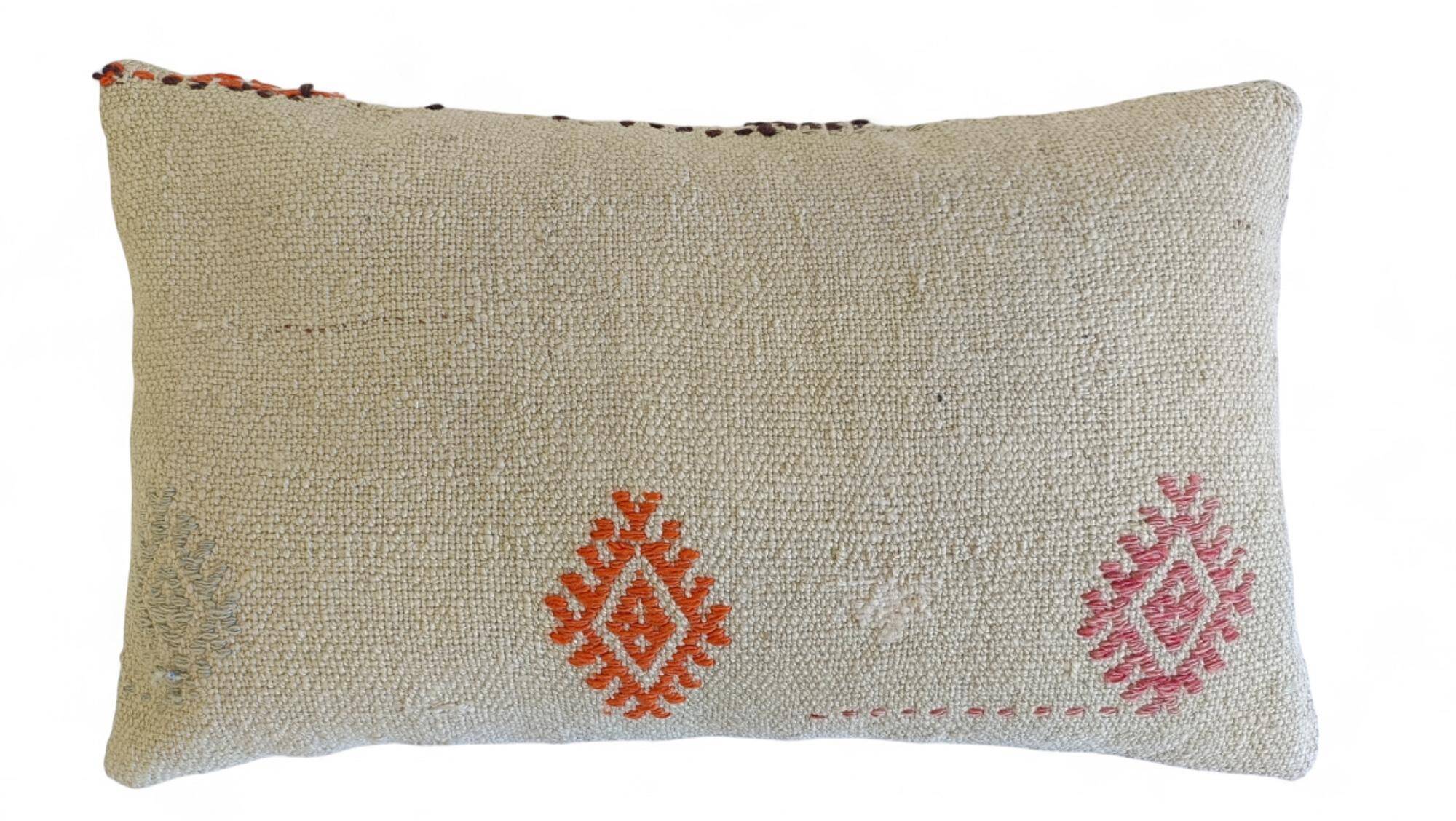 Set of Three Vintage Moorish Style Handloom Wool Kilim Pillows