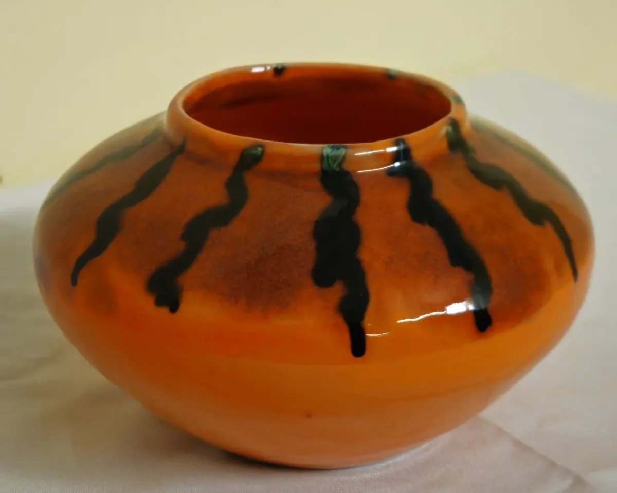 Ceramic vase signed CAMOS – Vallauris Beautiful glazed ceramic vase