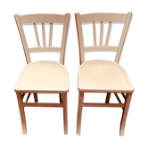 Pair of vintage bistro chairs painted white