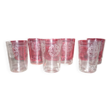 Old sandblasted glasses with laurel wreaths x6