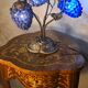Living room lamp bronze 1980 venice murano glass blue fruit, 47x34