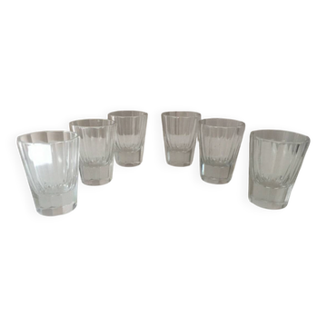 Set of 6 faceted shot glasses