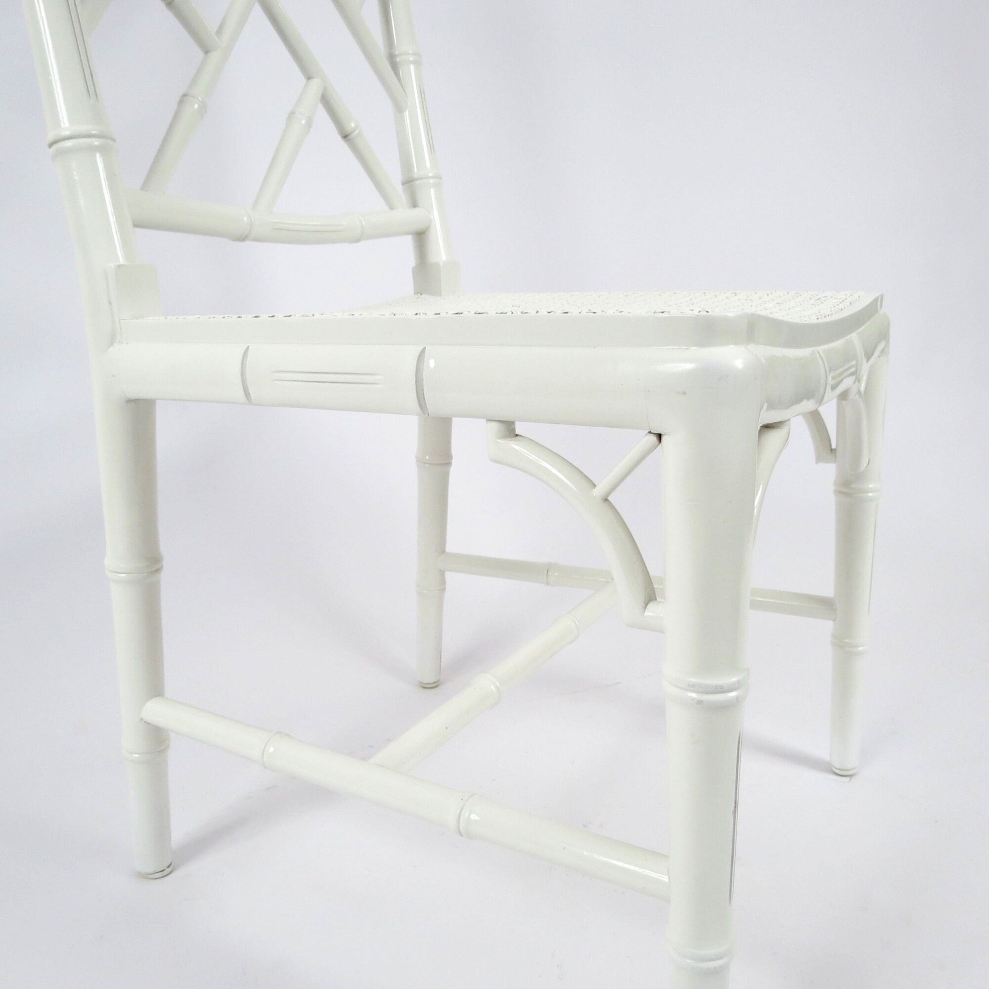 Set of 4 faux bamboo dining chairs, 1970s