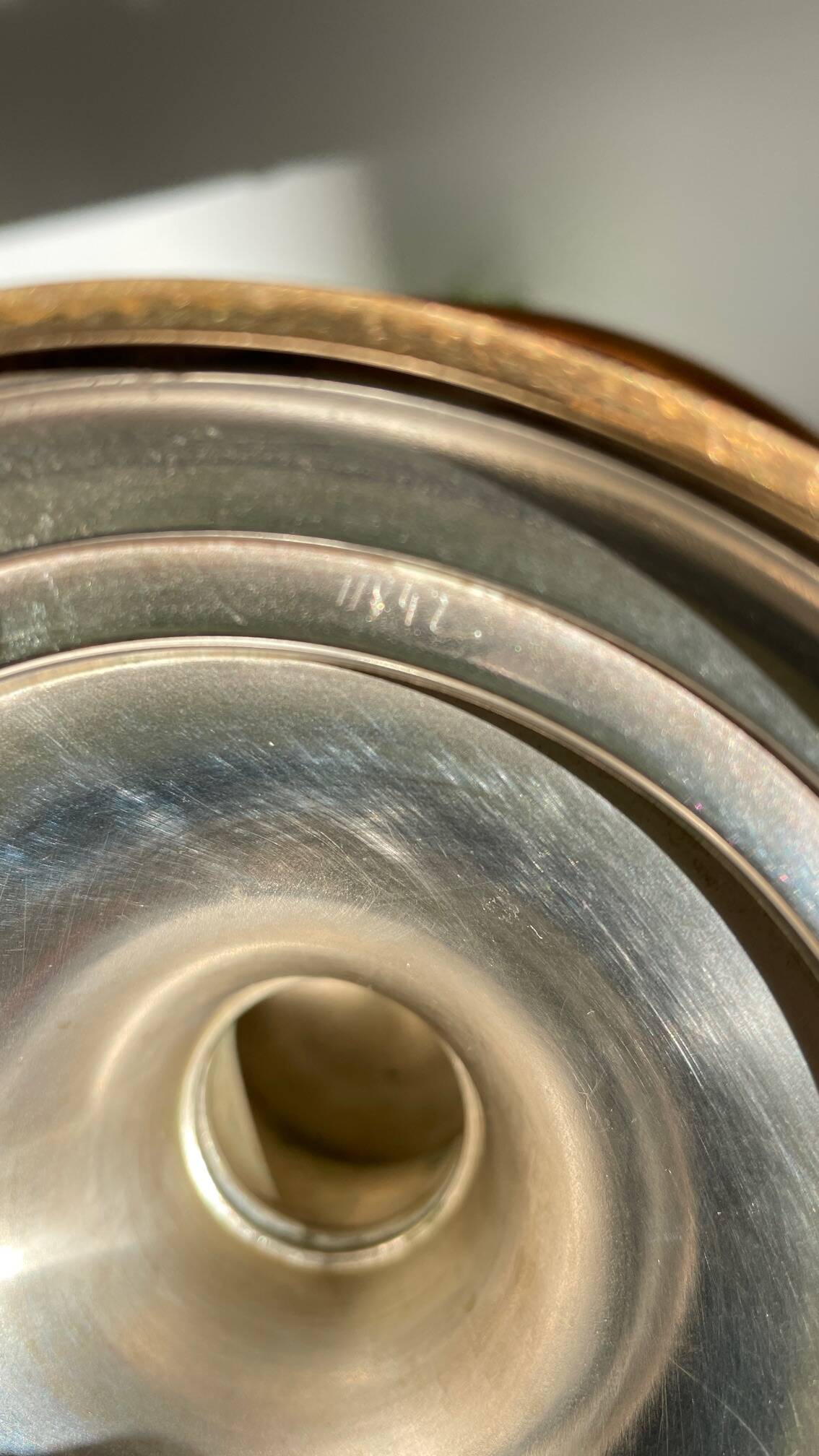 Silver Bronze Metal Fruit Bowl