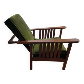 Vintage green adjustable armchair