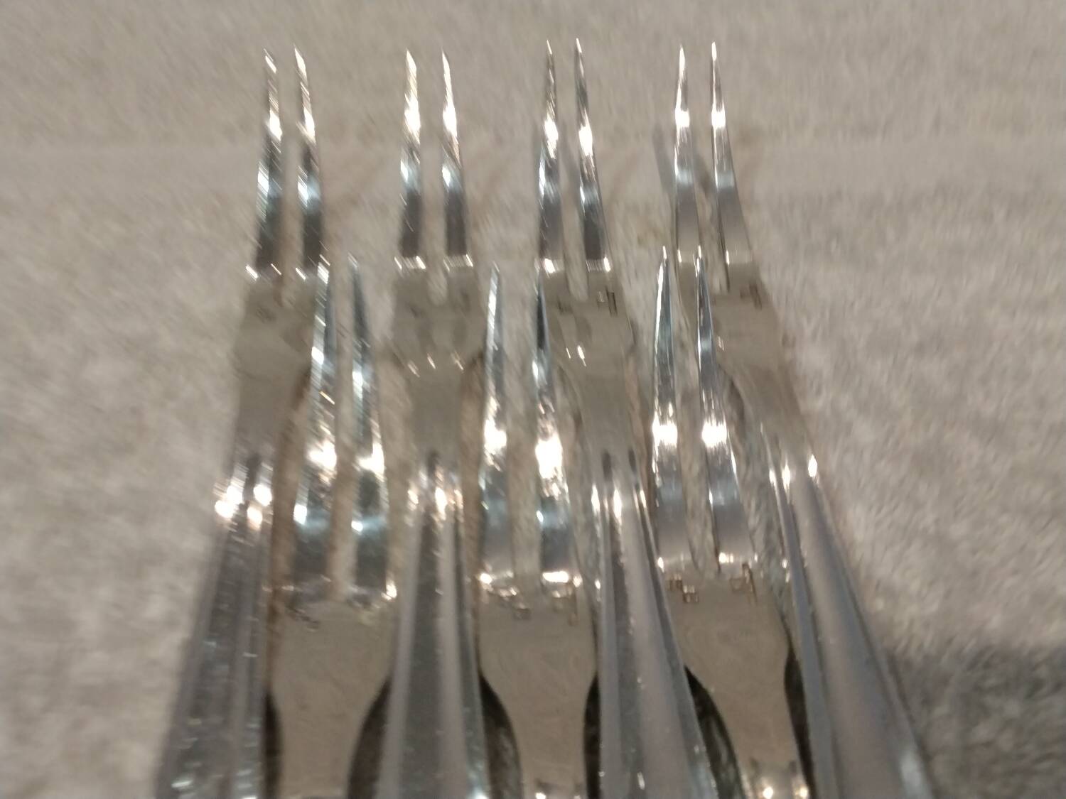 7 silver-plated metal snail forks by silversmith Alfenide, Paris pattern