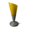 Lampe à poser opaline jaune rétro