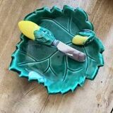 Vintage lemon butter dish in Vallauris slip