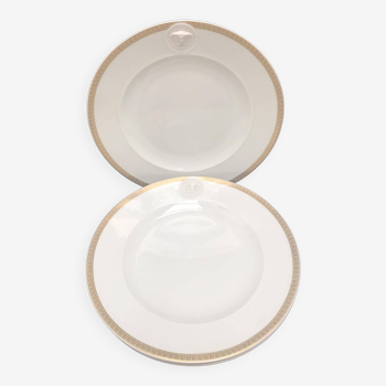 Assiettes pain beurre cake Set 3 Versace Rosenthal Medaillon Meandre d'Or Collection Ikarus