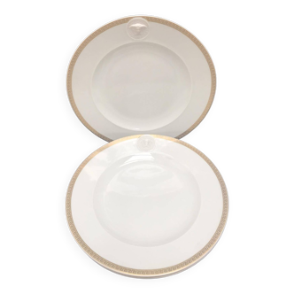 Bread butter cake plates Set 3 Versace Rosenthal Medaillon Meandre d'Or Collection Ikarus