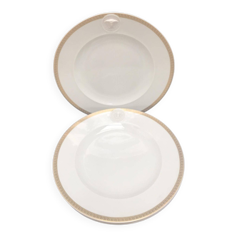 Assiettes pain beurre cake Set 3 Versace Rosenthal Medaillon Meandre d'Or Collection Ikarus