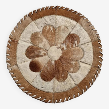 Vintage cowhide patchwork trivet