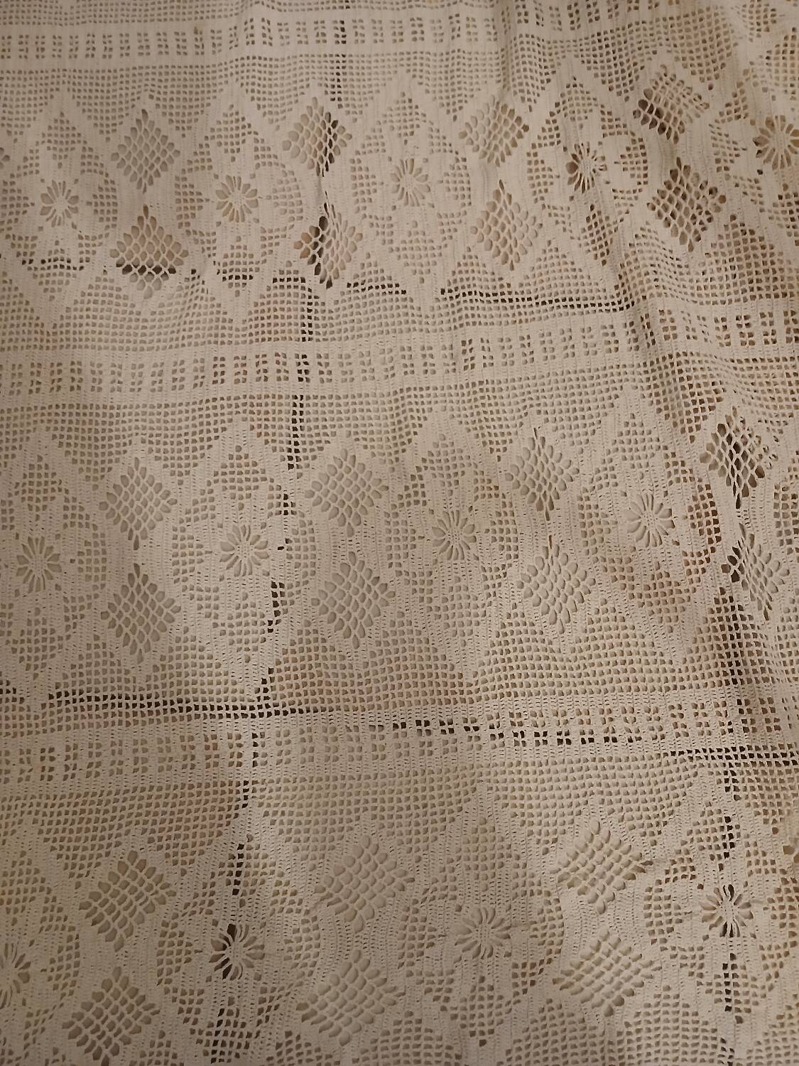 2 antique crocheted bedspreads
