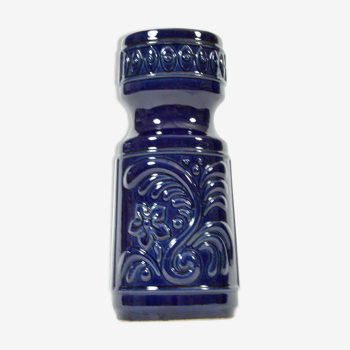 1960s blue pottery vase