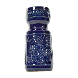 1960s blue pottery vase