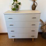 Vintage white chest of drawers with compass feet