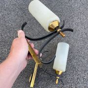 Pair of vintage wall lamps 1950-60 arlus metal and glass