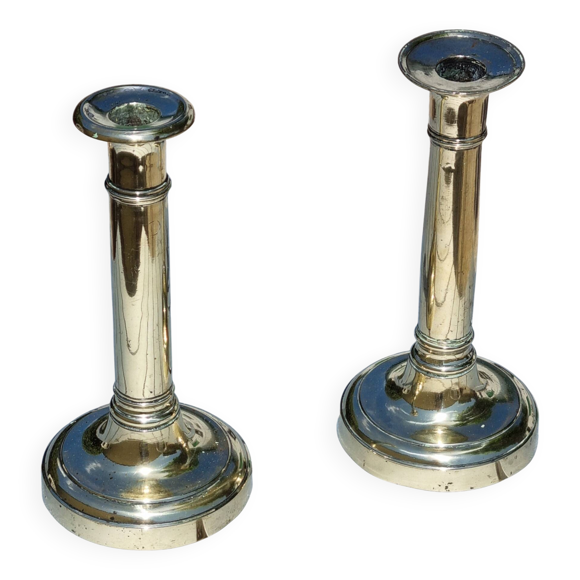 Pair of copper candlesticks