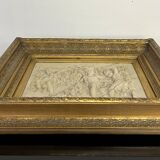 Marble high relief by François Duquesnoy "Putti, garlands and flowers" Paris, 1892