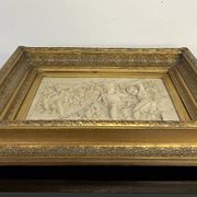 Marble high relief by François Duquesnoy "Putti, garlands and flowers" Paris, 1892