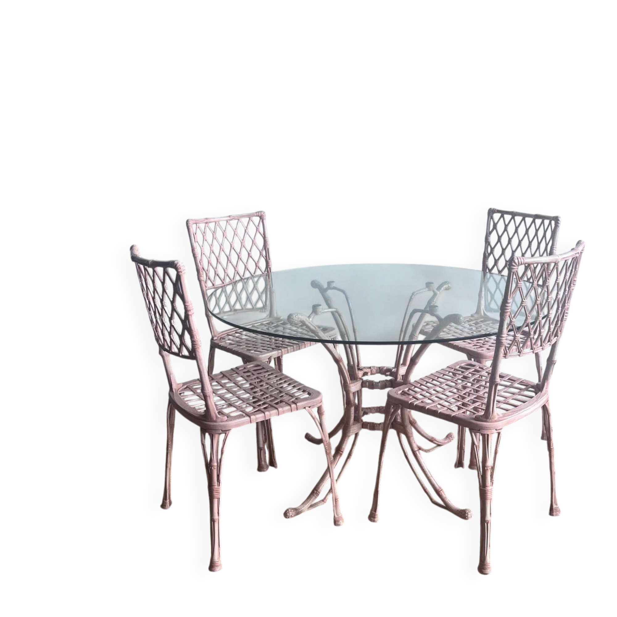 ‘Faux Bamboo garden set table and 4 chairs