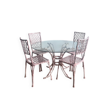 ‘Faux Bamboo garden set table and 4 chairs
