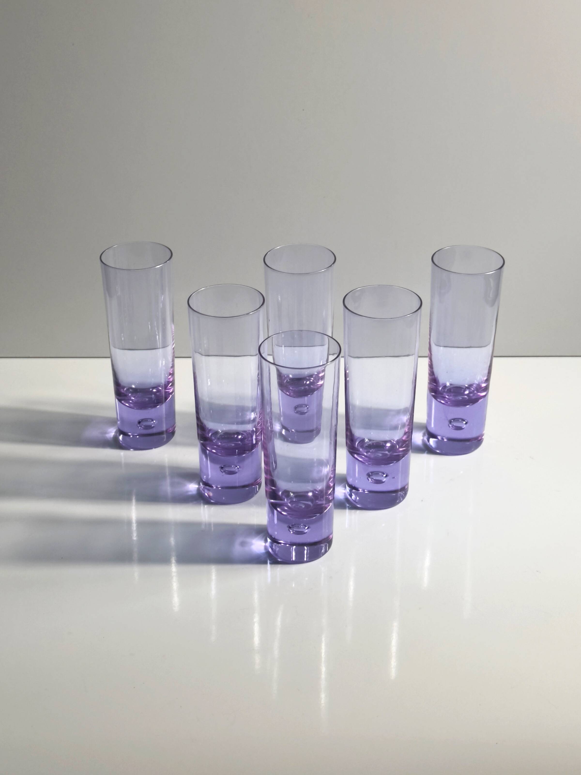 Six verres à long drink en alexandrite de Sergio Asti pour Arnolfo di Cambio - 1970