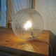 Vintage globe table lamp in molded glass