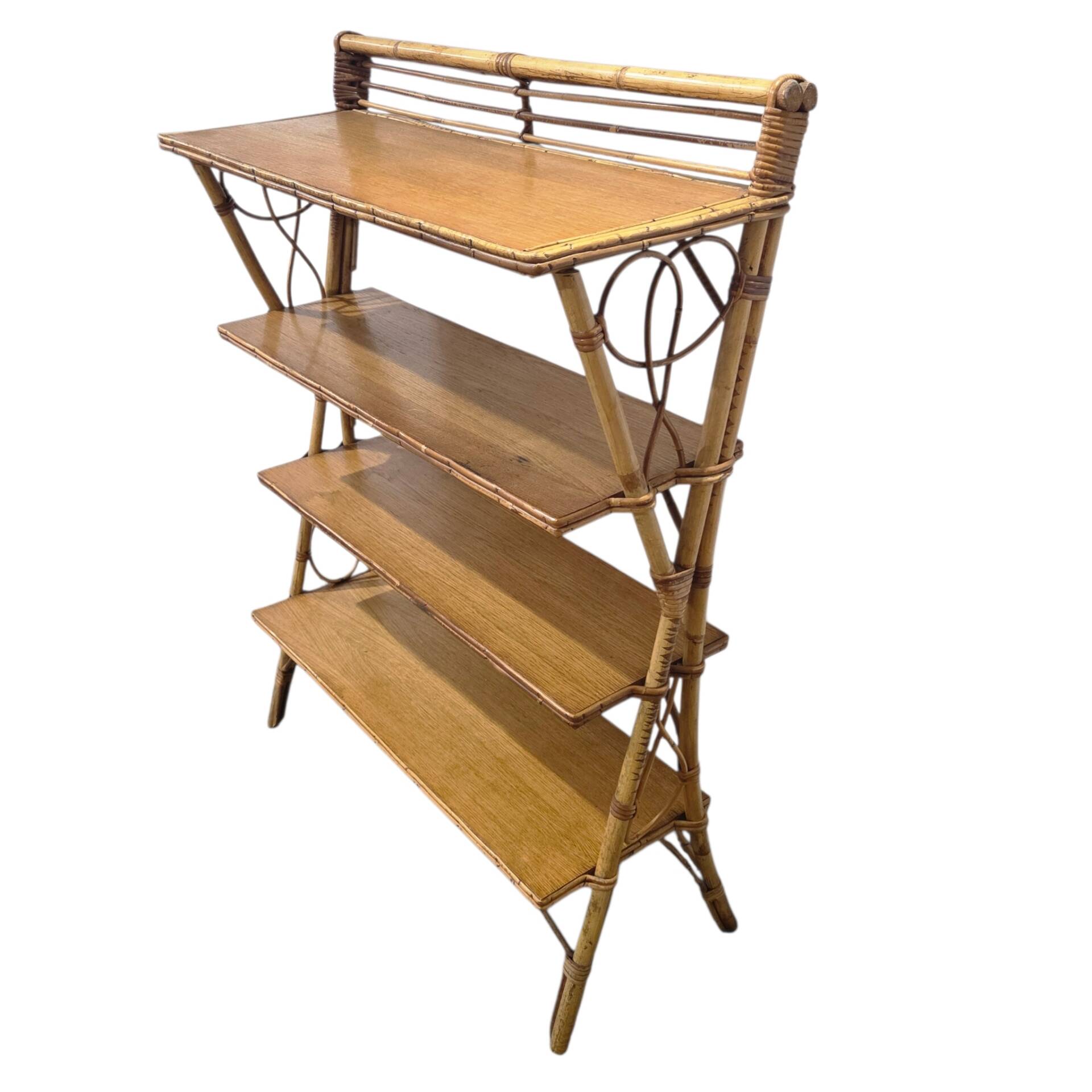 Étagère en rotin – Années 1950-60