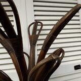 Rattan coat rack
