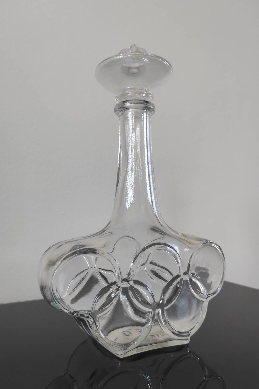 Vintage "Olympic Games" Glass Bottle / Carafe