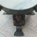 Jean-maurice rothschild (1902-1999) wrought iron and marble coffee table