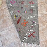 Moroccan Flat Woven Kilim Rug - Small Berber Kilim Rug - Woven Tribal Moroccan Patterns