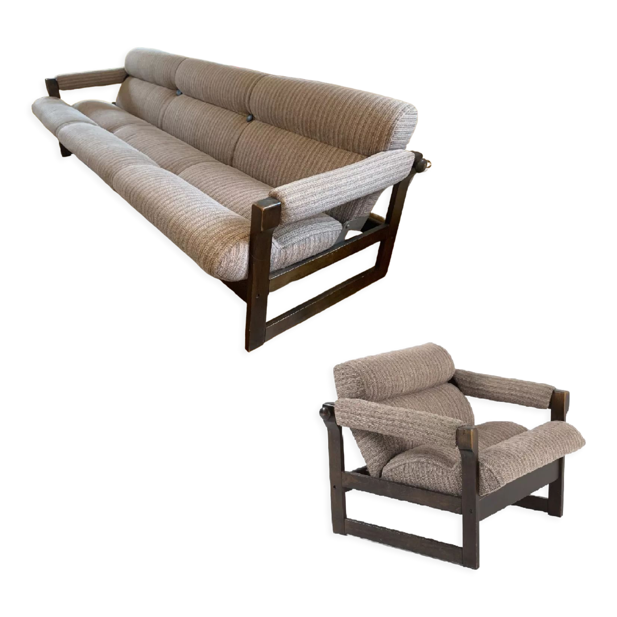 A set of chair and sofa by Hikor Pisek czechoslovakia 1970s
