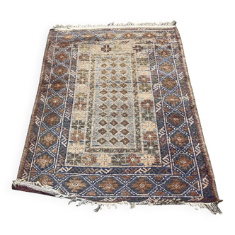 Tapis Afghan en laine fait main - 1m35 x 89cm