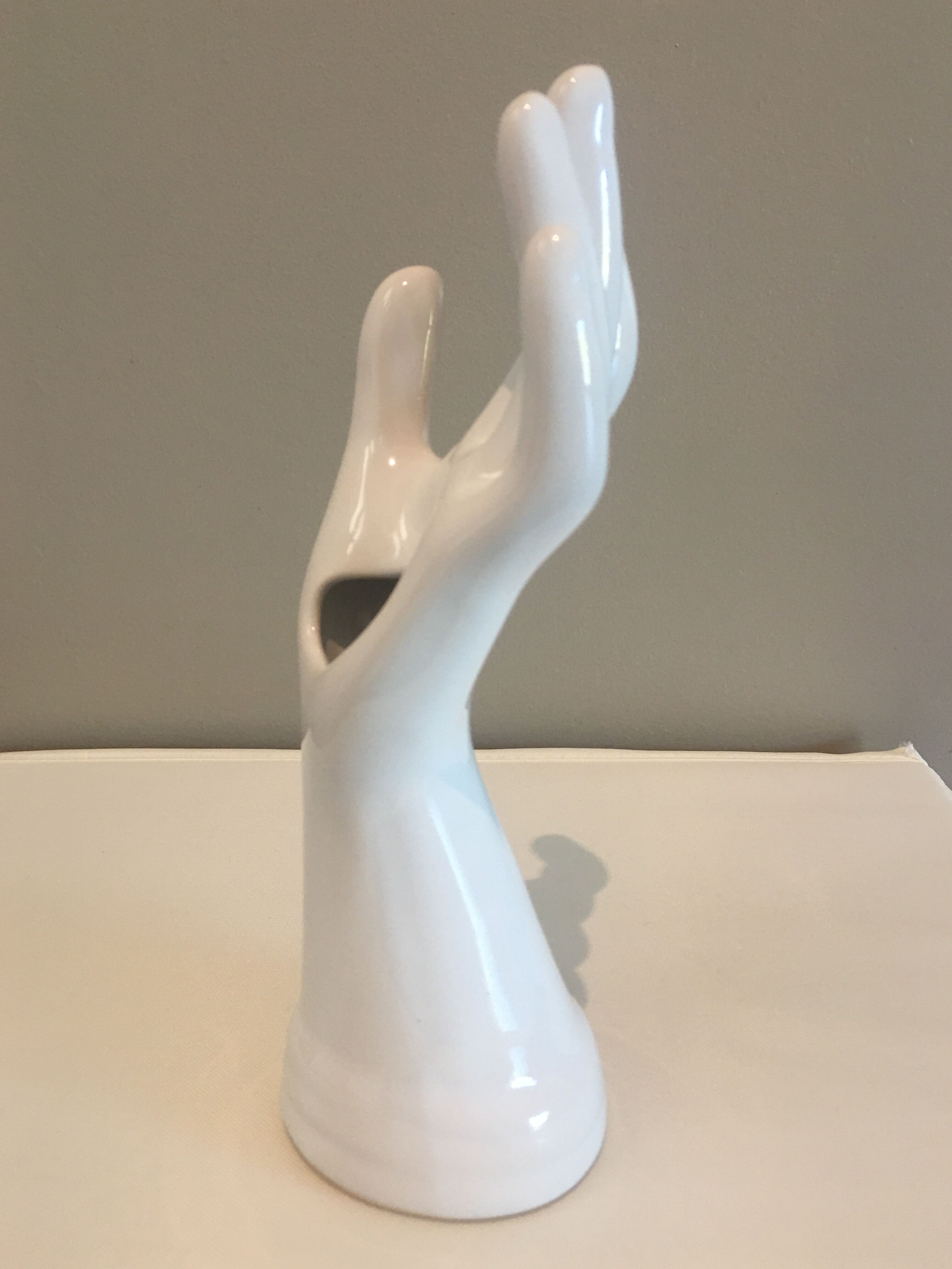Vintage man hand vase
